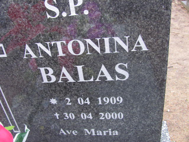 Antonina Balas 1909 Biały Bór - Grobonet - Wyszukiwarka osób pochowanych