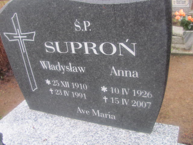 Władysław Suproń 1910 Biały Bór - Grobonet - Wyszukiwarka osób pochowanych