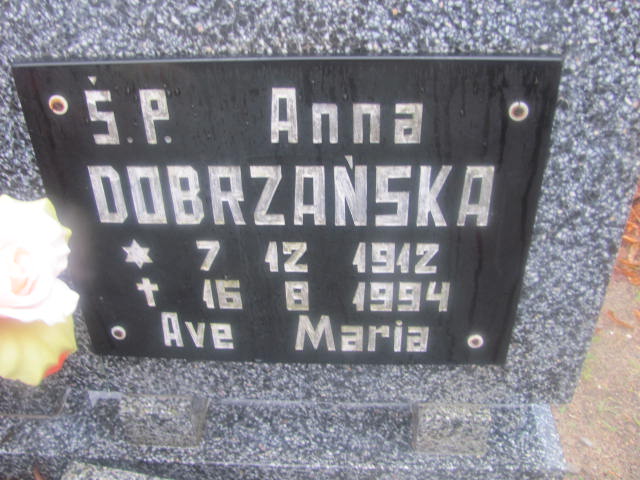 Anna Dobrzańska 1912 Biały Bór - Grobonet - Wyszukiwarka osób pochowanych